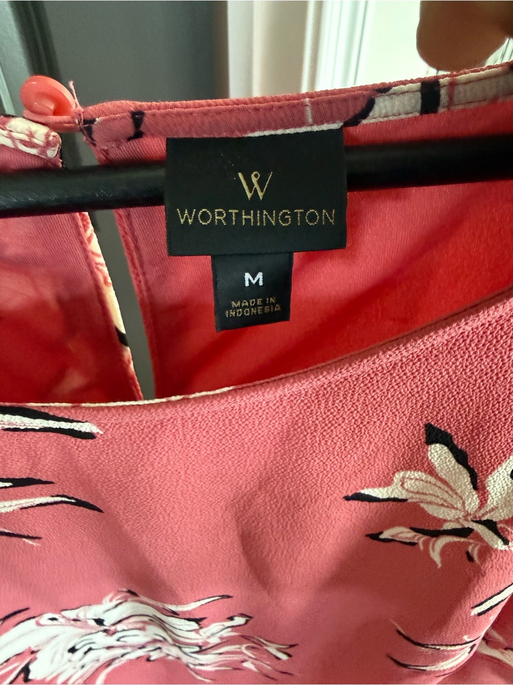 Worthington Pink Floral Sleeveless Blouse